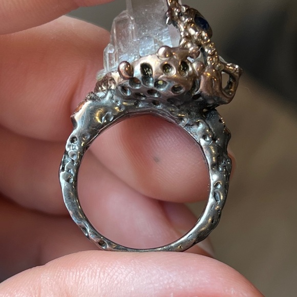 Crystal Point Black Statement Ring. Sz  6.5 - Picture 5 of 6